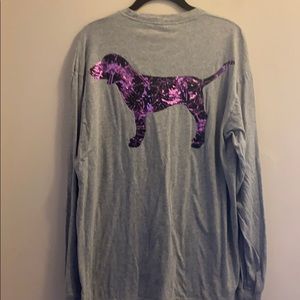 Victoria’s Secret PINK long sleeve sequins top L